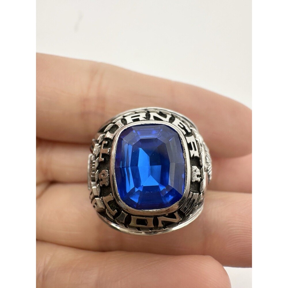 Vintage Balfour Celestrium Texas High School Class Ring Blue Gemstone 1986